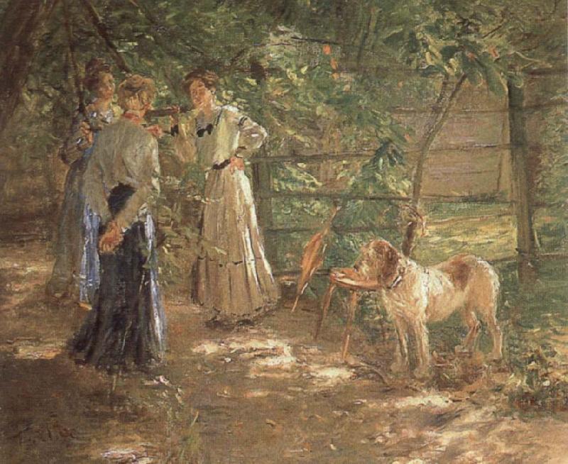 Fritz von Uhde In the Garden oil painting image